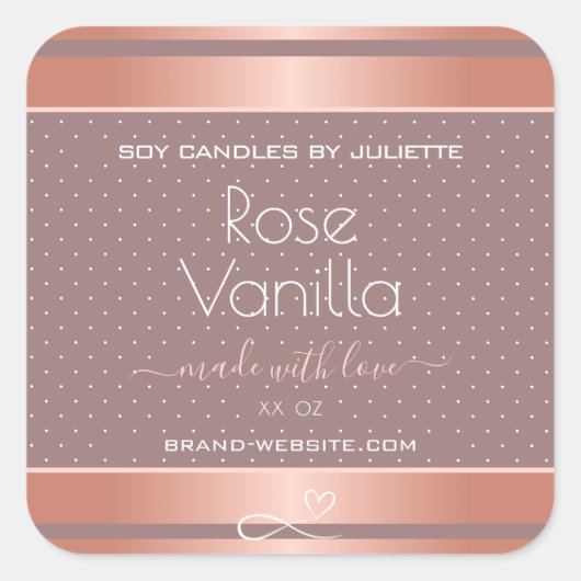 Rose Vanilla Scented Niedlich Product Packaging La Quadratischer Aufkleber (Vorderseite)