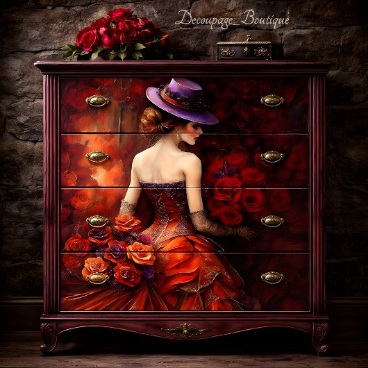 Rose Velvet Dream Decoupage Seidenpapier