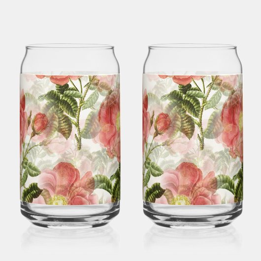 Rose veredelt Getränke Dose Glass Set Dosenglas (Links)