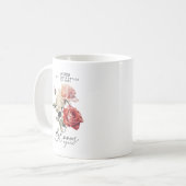 Rose verlieren ihre Blätter rosa Monogramm Kaffeetasse (Vorderseite Links)