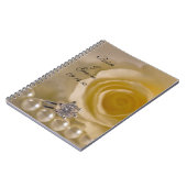 Rose, Verlobung Ring und Perlen Hochzeit Notizblock (Linke Seite)