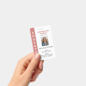 Rose Vertical Stripe Homeschool Educator ID Badge Ausweis (Handheld)