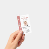 Rose Vertical Stripe Homeschool Student ID Badge Ausweis (Handheld)