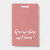 Rose Vertical Stripe Homeschool Student ID Badge Ausweis (Rückseite)