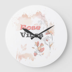 Rose Vibes - Ästhetische Blumenstimmung Große Wanduhr