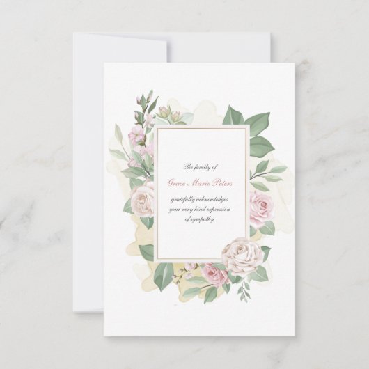 Rose Vielen Dank Sympathiekarten Dankeskarte (Vorderseite)