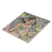Rose (vier Blume), Alphonse Mucha Fliese (Seite)