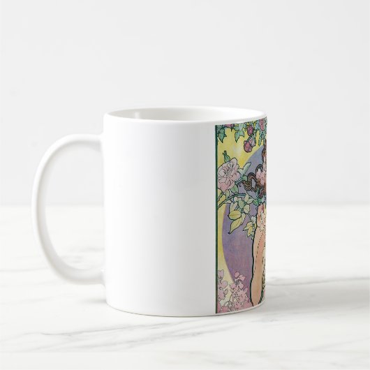 Rose (vier Blume), Alphonse Mucha Kaffeetasse (Links)
