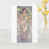 Rose (vier Blume), Alphonse Mucha Karte (Gelbe Blume)
