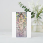 Rose (vier Blume), Alphonse Mucha Postkarte (Stehend Vorderseite)