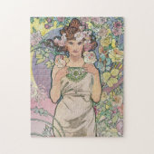 Rose (vier Blume), Alphonse Mucha Puzzle (Vertikal)
