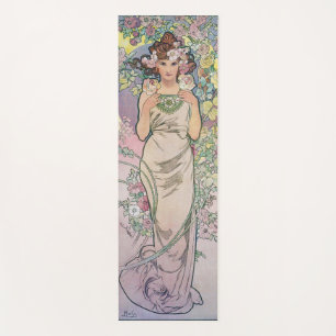 Rose (vier Blume), Alphonse Mucha Yogamatte