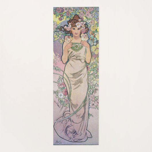 Rose (vier Blume), Alphonse Mucha Yogamatte (Rückseite)