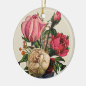 Rose Viktorianische Blume Blumenstrauß Keramik Ornament (Links)