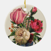 Rose Viktorianische Blume Blumenstrauß Keramik Ornament (Hinten)