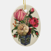 Rose Viktorianische Blume Blumenstrauß Keramikornament (Hinten)