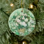 Rose | Vincent van Gogh Keramik Ornament<br><div class="desc">Rose (1890) des niederländischen Postimpressionisten Vincent Van Gogh. Das Original ist ein Ölgemälde auf der Leinwand,  das ein Stillleben von weißen Rosen vor einem hellgrünen Hintergrund darstellt. Verwenden Sie die Entwurfstools,  um einen benutzerdefinierten Text hinzuzufügen oder das Bild zu personalisieren.</div>