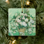 Rose | Vincent van Gogh Keramikornament<br><div class="desc">Rose (1890) des niederländischen Postimpressionisten Vincent Van Gogh. Das Original ist ein Ölgemälde auf der Leinwand,  das ein Stillleben von weißen Rosen vor einem hellgrünen Hintergrund darstellt. Verwenden Sie die Entwurfstools,  um einen benutzerdefinierten Text hinzuzufügen oder das Bild zu personalisieren.</div>