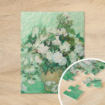 Rose | Vincent Van Gogh Puzzle<br><div class="desc">Rose (1890) des niederländischen Postimpressionisten Vincent Van Gogh. Das Original ist ein Ölgemälde auf der Leinwand, das ein Stillleben von weißen Rosen vor einem hellgrünen Hintergrund darstellt. Verwenden Sie die Entwurfstools, um einen benutzerdefinierten Text hinzuzufügen oder das Bild zu personalisieren.</div>