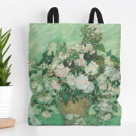 Rose | Vincent van Gogh Tasche<br><div class="desc">Rose (1890) des niederländischen Postimpressionisten Vincent Van Gogh. Das Original ist ein Ölgemälde auf der Leinwand,  das ein Stillleben von weißen Rosen vor einem hellgrünen Hintergrund darstellt. Verwenden Sie die Entwurfstools,  um einen benutzerdefinierten Text hinzuzufügen oder das Bild zu personalisieren.</div>