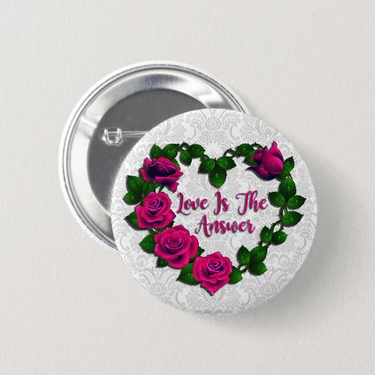 Rose Vine Herztasten Button (Vorne & Hinten)