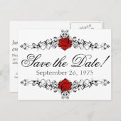 Rose Vine Wedding Save the Date Ankündigungspostkarte (Vorne/Hinten)