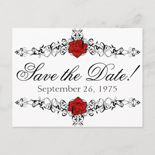 Rose Vine Wedding Save the Date Ankündigungspostkarte (Vorderseite)