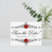 Rose Vine Wedding Save the Date Ankündigungspostkarte (Stehend Vorderseite)