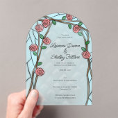 Rose Vines Vintage Stained Glass Effect Acrylic Acryleinladungen (Insitu (Handheld))