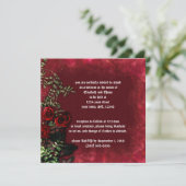 Rose Vines Wedding Gothic Einladung (Stehend Vorderseite)