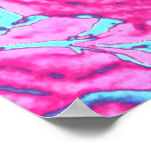 Rose Vintag Bush-Retro Rosa & Blau Poster (Ecke)