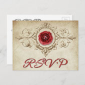 Rose | Vintag Crimson Red Gem Grunge UAWG Einladungspostkarte (Vorne/Hinten)