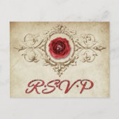 Rose | Vintag Crimson Red Gem Grunge UAWG Einladungspostkarte (Vorderseite)