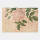 Rose Vintag Light Pink und Musik Geschenkpapier Set (Vorderseite 2)