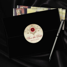 Rose | Vintage Crimson Red Save the Date