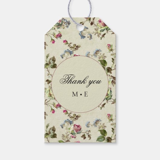 Rose Vintage Geschenkanhänger (Vorderseite)