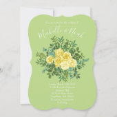 Rose Vintage Hochzeit von Gelb und Grün Einladung (Vorderseite)