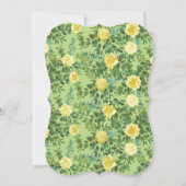 Rose Vintage Hochzeit von Gelb und Grün Einladung (Rückseite)