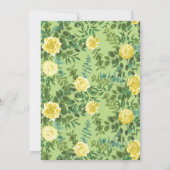 Rose Vintage Hochzeit von Gelb und Grün Einladung (Rückseite)
