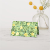 Rose Vintage Hochzeit von Gelb und Grün Platzkarte (Rückseite)