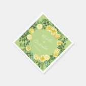 Rose Vintage Hochzeit von Gelb und Grün Serviette (Ecke)
