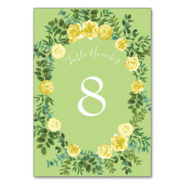 Rose Vintage Hochzeit von Gelb und Grün Tischnummer
