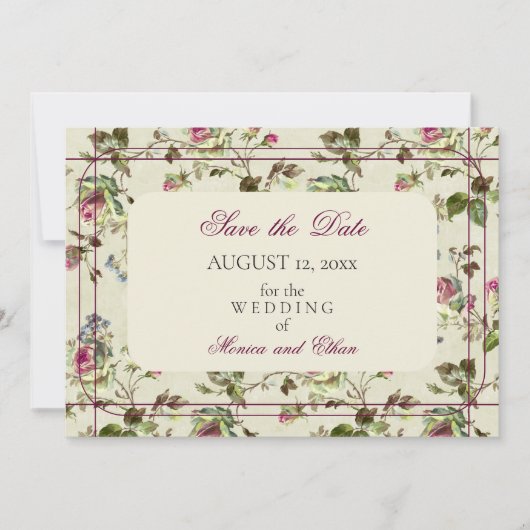 Rose Vintage Save The Date (Vorderseite)