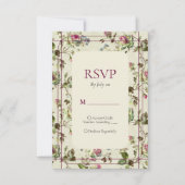 Rose Vintager Garten Hochzeit Rsvp Karte (Vorderseite)