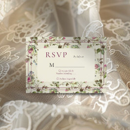 Rose Vintager Garten Hochzeit Rsvp Karte