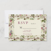 Rose Vintager Garten Hochzeit Rsvp Karte (Vorderseite)