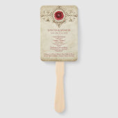 Rose | Vintages Grunge Crimson Red Program Fächer (Vorderseite)