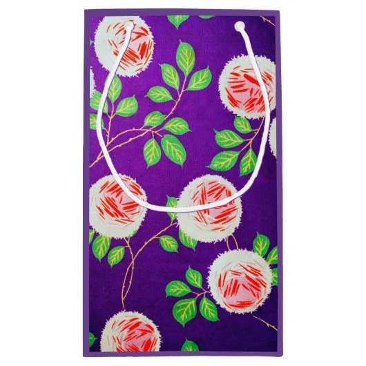 Rose, Vintages japanisches Design Kleine Geschenktüte (Rückseite)