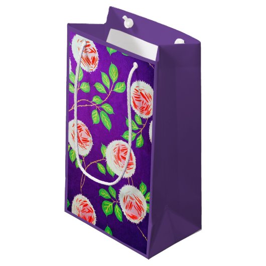 Rose, Vintages japanisches Design Kleine Geschenktüte (Vorderseite Schrägansicht)
