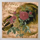 Rose, Vintages Musikpapier Poster (Vorne)